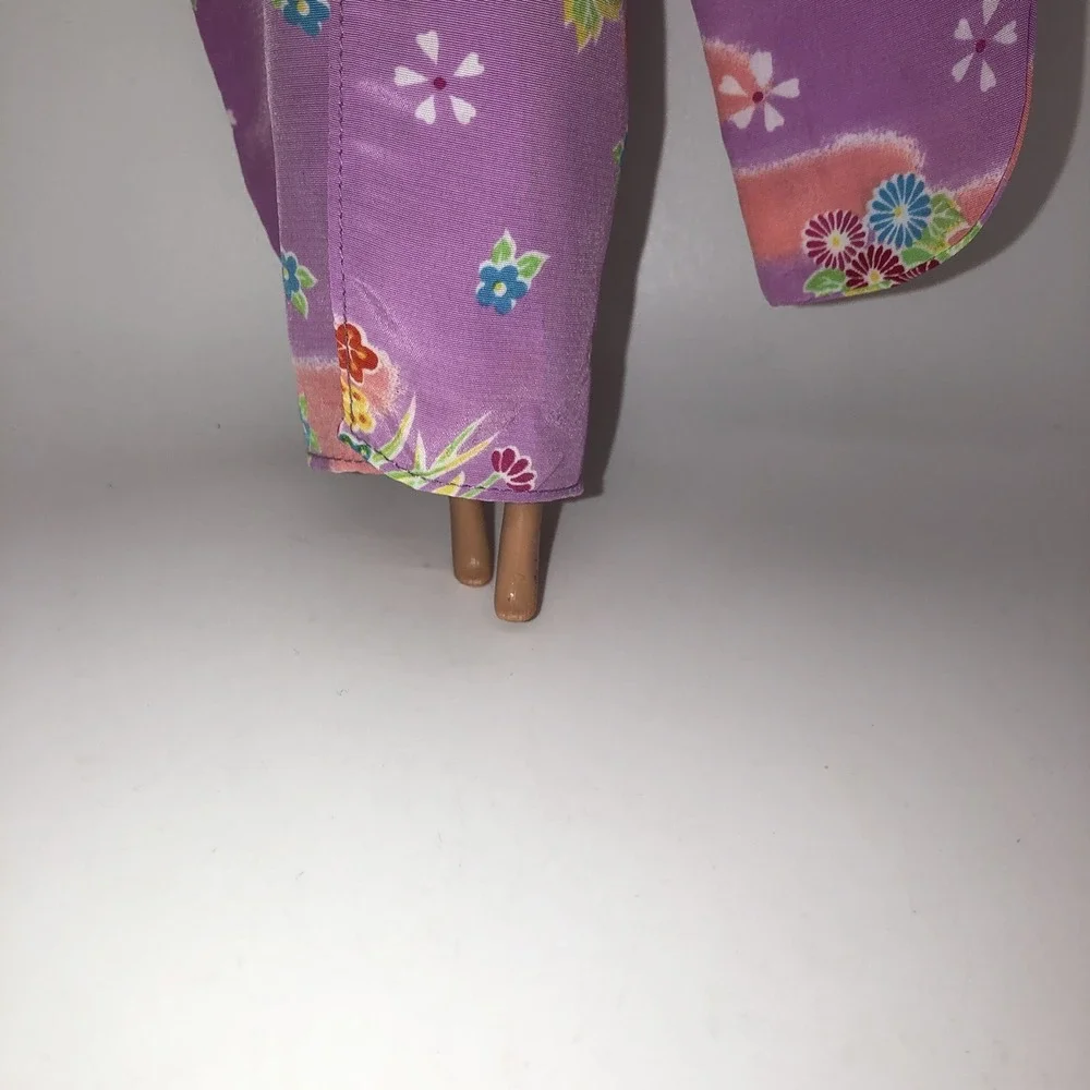 Purple Floral Kimono Dress Barbie Doll Japan Japanese Doll Of The World 1995